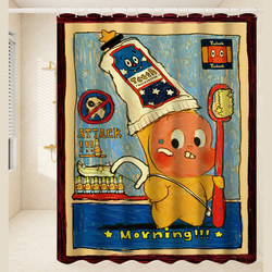 Star-Themed Shower Curtain, Waterproof and Mildew-Proof, High-End Fabric, No Drilling Required, Thickened, 2025 New Model