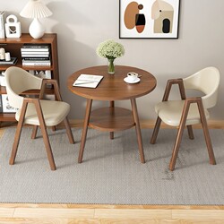 Reception and Negotiation Table and Chair Set, Exquisite Small Tea Table for Leisure Balcony, Coffee and Milk Tea Shop Round Table, Small Apartment Dining Table