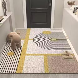 Simple Entrance Door Mat with Wire Loop Design, Suitable for Home Entrance and Foyer, Nordic Light Luxury Style, Can Be Cut to Size, Dirt-Scraping Carpet