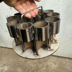 Stainless Steel Seamless Steel Pipe Two-Shot Fireworks Launcher Stand for New Year and Wedding Celebrations, Thickened Version