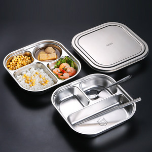 Food Grade 304 Stainless Steel Settings Display Bring Student Employee Canteen Adult Family Differential Discard Bowl