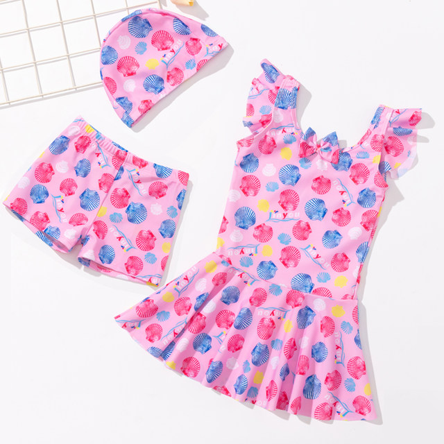 Children's swimsuit girl princess split skirt type flat pants cute children giant girl girl swimsuit
