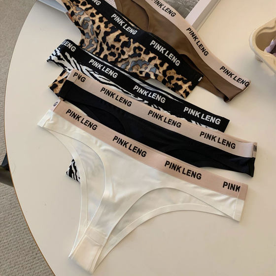 Tback markless thong underwear one-piece sexy leopard print sports fitness yoga thong for women everyday wear