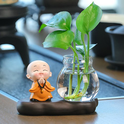 Huineng Little Monk Home Living Room Creative Bay Window Office Desk Small Ornaments Hydroponic Vase Decorative Pieces