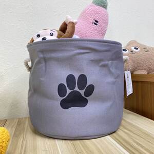 
Handle {3730 high} small paw print toy bucket cat food and dog food storage bucket car stolen clothes bucket cat litter storage basket