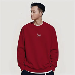 Hong Kong Trendy Brand William Chan Crew Neck Sweatshirt for Men 2026 Autumn and Winter New Heavy Cotton Creative Versatile Year of the Horse Jacket