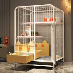 Cat cage For Home indoor cat House with toilet integrated cat house empty cage cat nest super large free space