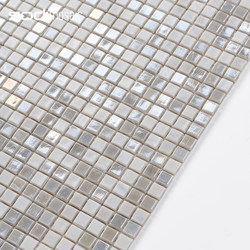 French-Style Light Luxury Glass Mosaic Tiles for Bathroom, Small Particle Background Wall Tiles, Hotel and Guesthouse Decorative Tiles