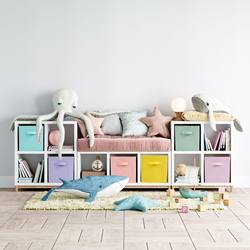 Square Lidless Storage Box Grid Bookcase Drawer-Type Storage Box Tv Cabinet Snack Toy Storage Basket Cute
