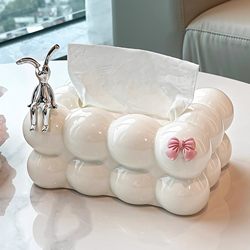 Tissue Box for Living Room, High-End Light Luxury Tissue Box, Bathroom High-End Feel, Creative Home Decoration, Desktop Napkin Box
