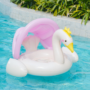 
ins internet celebrity swimming circle children baby sunshade sitting circle swan awning infant and toddler girls inflatable swimming circle