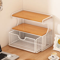Desktop Storage Rack Student Book Storage Rack Large Capacity Desk Bookshelf Office Drawer-Type Storage Box