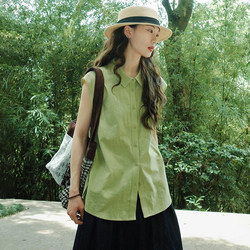 Super Stylish Sleeveless Shirt for Women, Summer 2026 New Style, Japanese Casual Loose Thin Lapel Vest Shirt Top