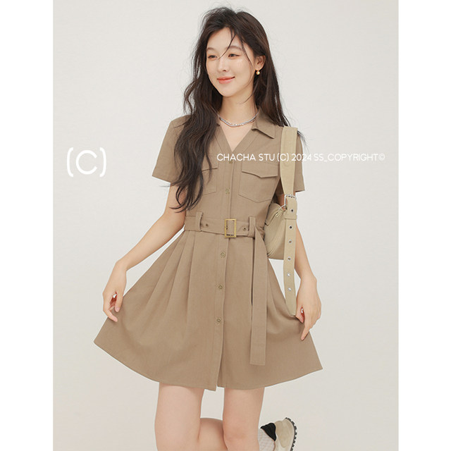 Workwear Dress Women s Summer Casual Temperament Waist Slimming Shirt Dress workwear-dress-women-s-summer-casual-temperament-waist-slimming-shirt-dress