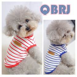 Pet Bichon Schnauzer Small Dog Puppy Teddy Dog Clothes Spring and Summer Outfit Spring Outfit Autumn Outfit Striped Vest