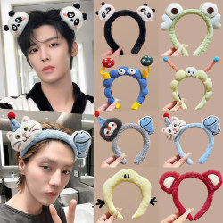 Cute Cartoon Plush Headband for Men and Women 2025 New Model, Special Headband for Washing Face, Non-Slip, Does Not Fall Off, Hair Clip Headwear