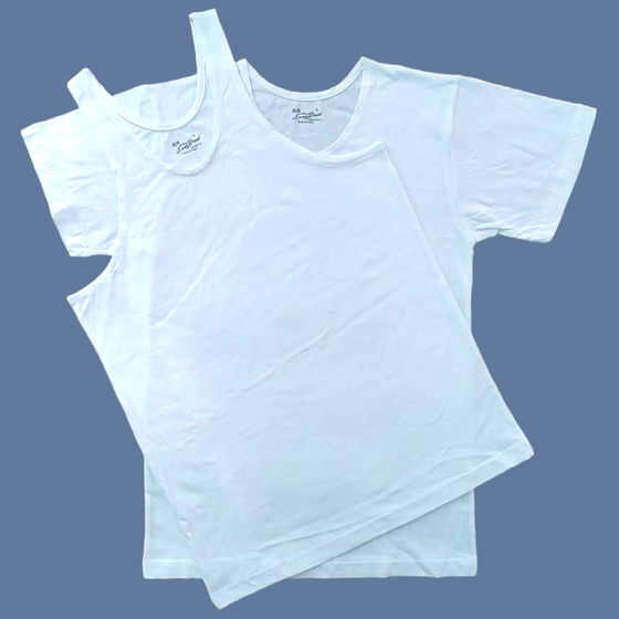 
Foreign trade men's pure cotton jersey short-sleeved ultra-thin non-elastic old man's shirt comfortable T-shirt undershirt vest loose bottoming