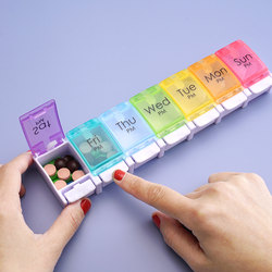 Portable Pill Organizer for Seven Days a Week, Medication Reminder for Pills and Tablets, Vitamin Mini Box