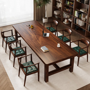 
Living room solid wood large long table South American walnut desk high-end home desk study area large board table