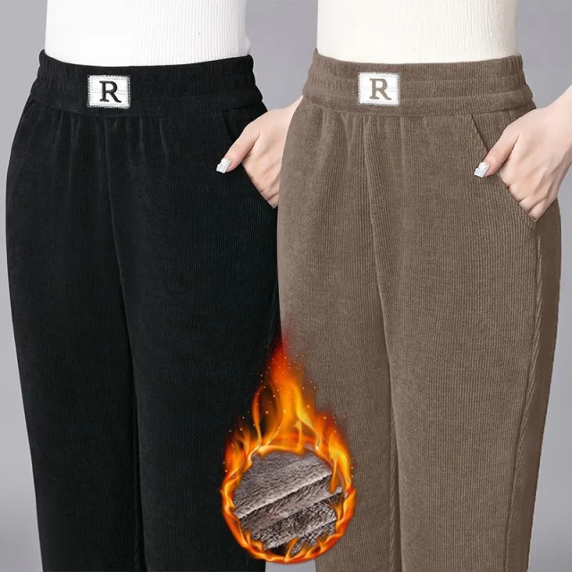 Add velvet thickened Harun pants children in autumn and winter large size warm wild feet loose, thin waist casual trousers
