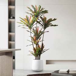 Large Artificial Plant Red Iron Tree Living Room Decoration Bionic Green Plant Potted Indoor Living Room Floor-Standing Ornament Decoration