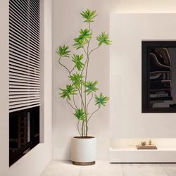 Simulated Green Plant Lily Bamboo Large Indoor Artificial Green Plant Fake Potted Plant Living Room Floor-Standing Ornament Simulated Plant Bonsai