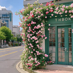 Artificial Rose Flower Wall Waterfall Wall Fake Flower Pipe Decoration Flower Vine to Cover the Entrance Flower Wall