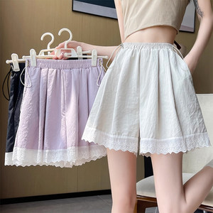 Maternity shorts for summer thin style 2025 summer wear new fashion lace wide-leg casual sports leggings
