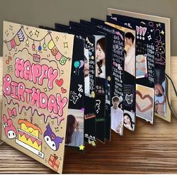 Accordion Foldable DIY Photo Album Pop-Up Book LAOSHU Blank Pages Handmade Couple Friends Best Friend Commemorative Creative Gift