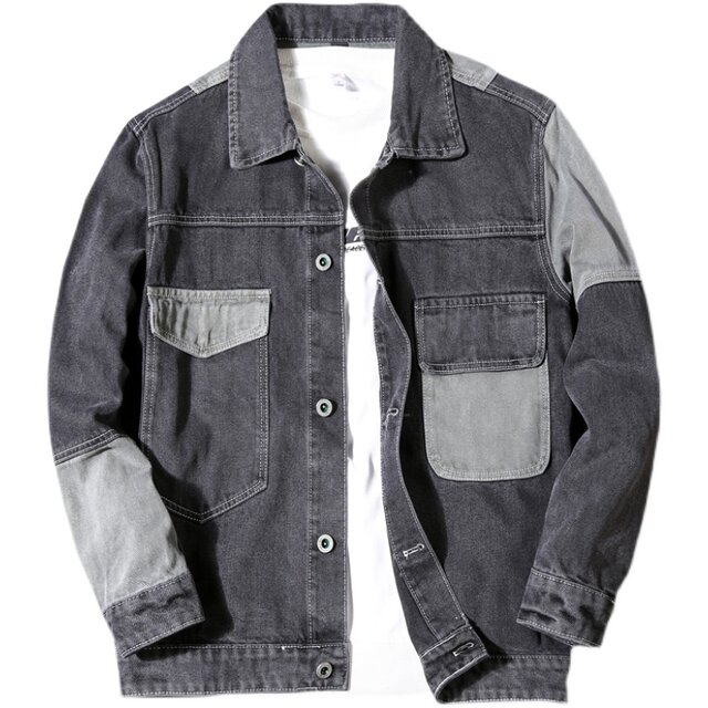 Spring and autumn trendy brand denim jacket men's ins trend loose large ...