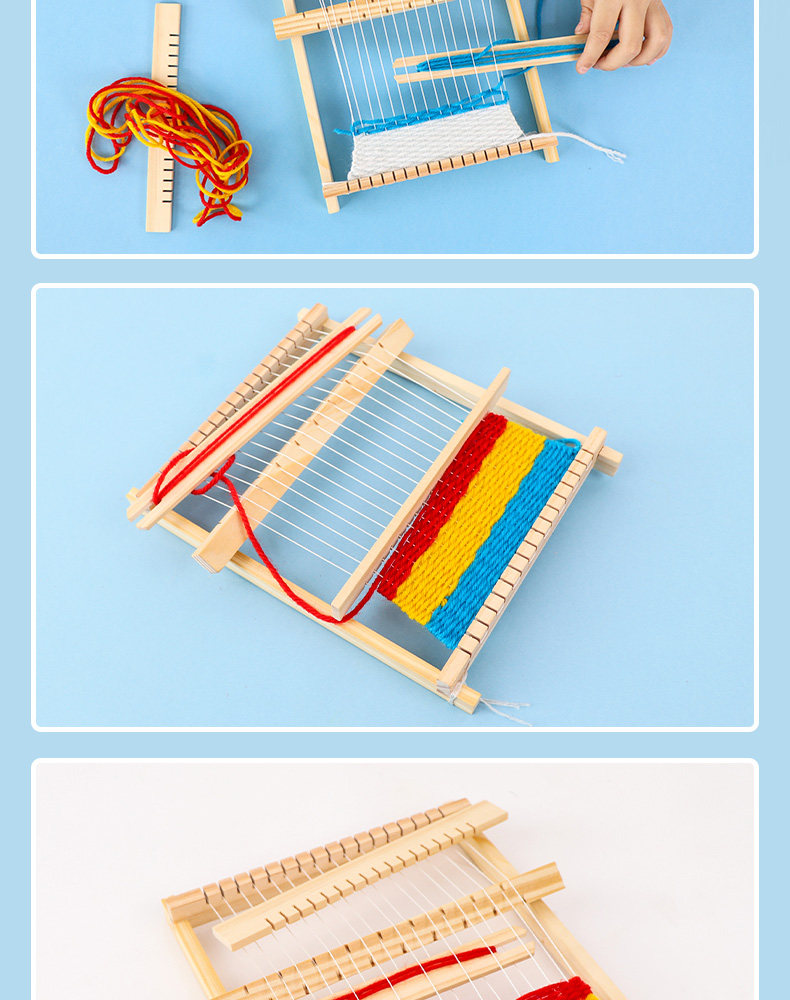 木製織り機セット - 子供用DIYクラフトおもちゃ