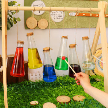 Kindergarten small class music area homemade teaching toys audiovisual rainbow scale interactive area corner material placement
