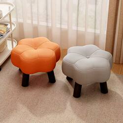 Small Stool for Home Use in the Living Room, Low Stool with Soft Cushion, Coffee Table Stool, Sofa Stool, Small Shoe-Changing Stool, Creative Flower Stool, Small Bench
