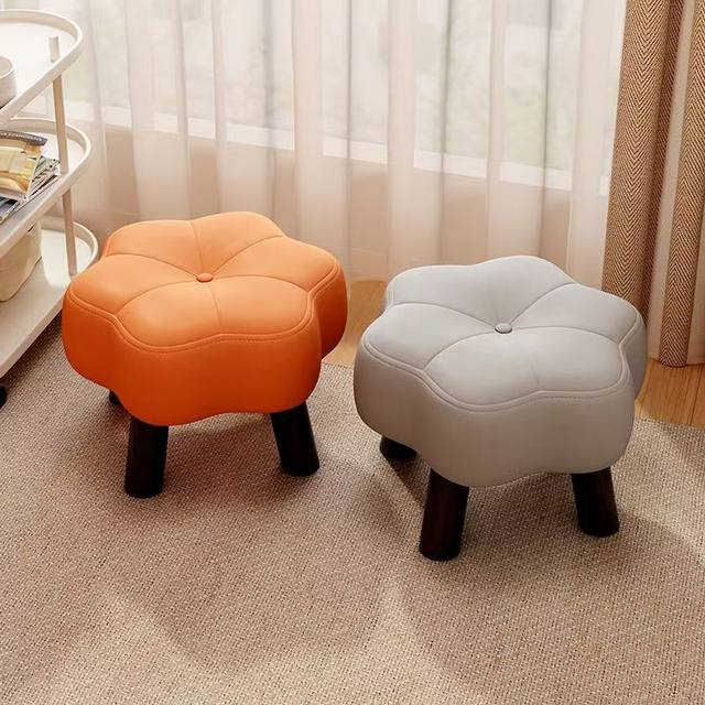 Small stool household living room low stool soft bag coffee table sofa stool puddle small shoe change stool creative flower stool small stool