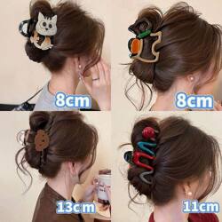 Fun Design Color-Blocking Claw Clip New Large Hair Clip 2025 High-End Feel Back of Head Shark Clip Hair Accessory for Women