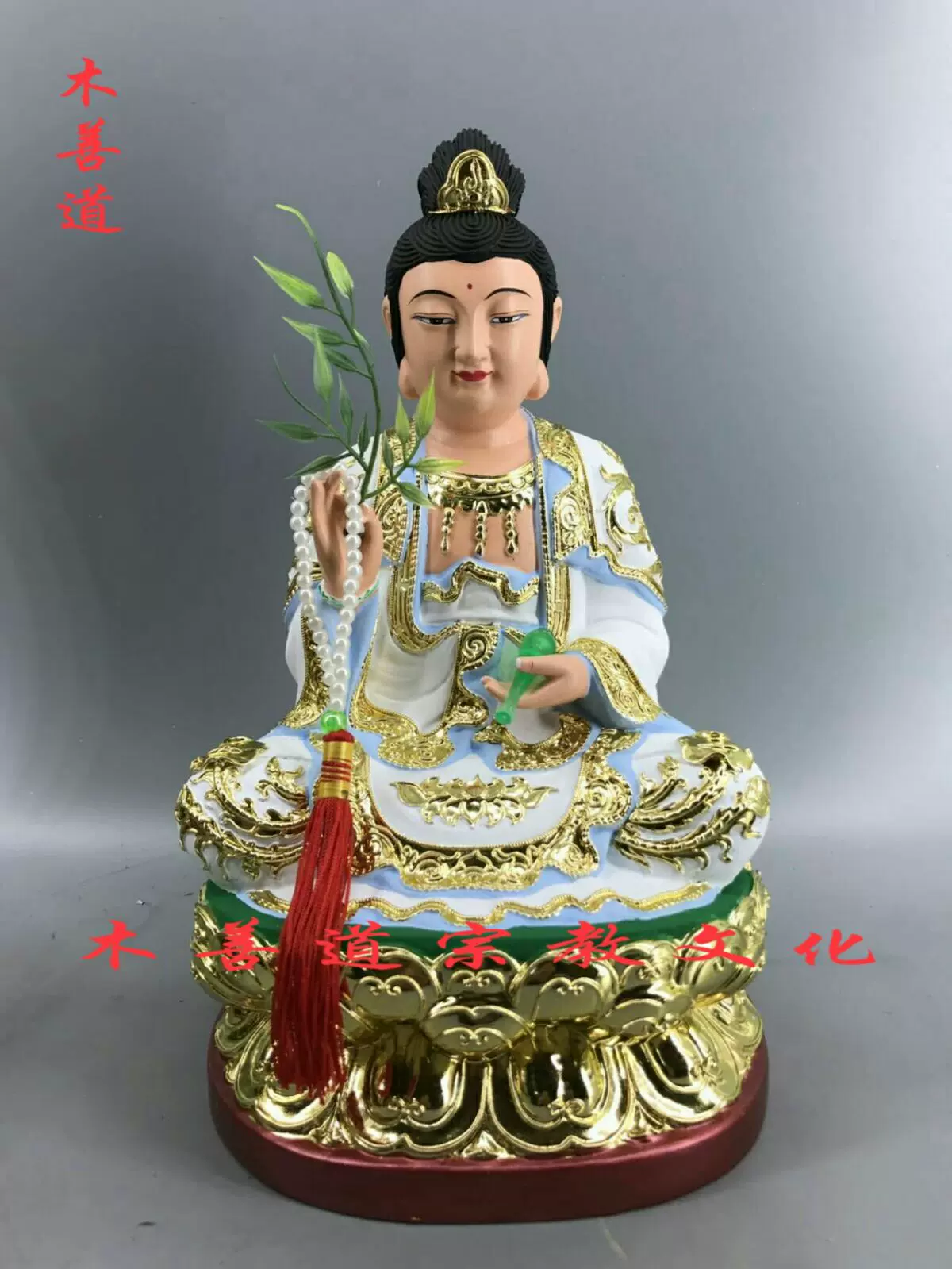 木雕神像白衣观音菩萨观音娘娘慈航真人樟木精雕12寸木善道出品-Taobao