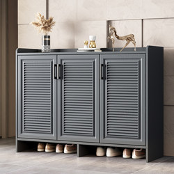 Gray All-Aluminum Alloy Shoe Cabinet for Home Entrance, Modern and Simple, Suitable for Villas, Outdoor Waterproof and Sunproof, Large Capacity Storage Cabinet
