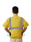 Áo phản quang quạt gió 19V không chổi than áo sơ mi màu vàng công trường làm mát ngoài trời lạnh điều hòa không khí quần áo quần áo nam