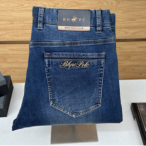 
Bivalli Paul men's summer jeans thin style comfortable mid-waist small feet fashionable casual embroidered brand letters
