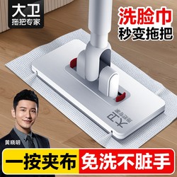 David's Mop with Cloth Clip, Flat Mop for Household Use, Mop That Doesn'T Drip Water, Easy to Clean for Lazy People