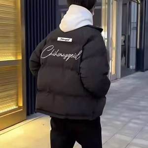 
National trend American stand-collar down jacket for men and women in winter new high street loose and warm couple bread cotton jacket trendy