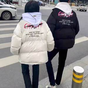 
Winter new national fashion American high street down jackets for men and women with thickened letters and warm couple's bread coats and cotton-padded jackets