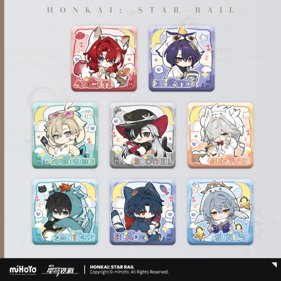 
[Mihayou/Benghuai: Xingqiu Railway] Boys' Dormitory Series Q-version Square Badge miHoYo