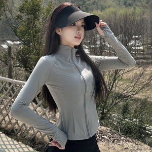 
Sun protection clothing for women 2026 new stand-up collar thin ice silk breathable summer slim style outdoor sun protection clothing yoga jacket