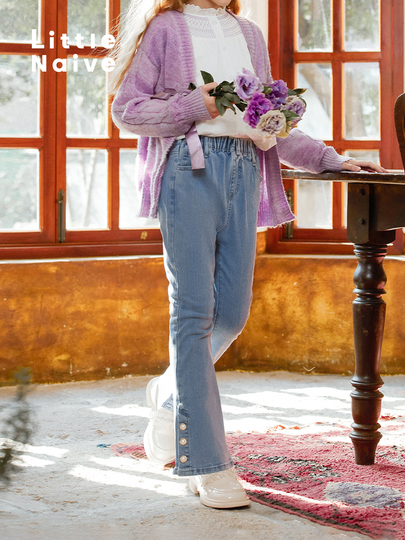 リトルナイーブ ガールズ ジーンズ 春と秋スタイル 中型と大型 子供用  