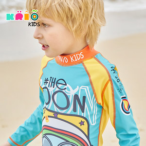 Chao brand American swimsuit boys, small middle school children's long -sleeved long pants beach sunscreen diving surfing, jellyfish cool
