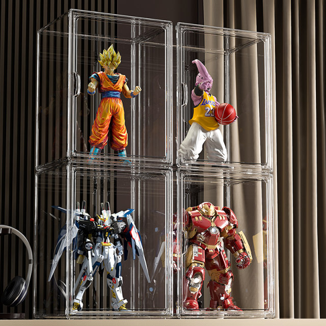 Display box model figure storage box blind box acrylic Gundam showcase transparent toy LEGO display cabinet shelf