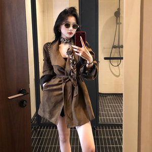 
Chen Liuliu CHENLIULIU [Encounter with England] Fashionable Sister Temperament Retro Strap Trench Coat