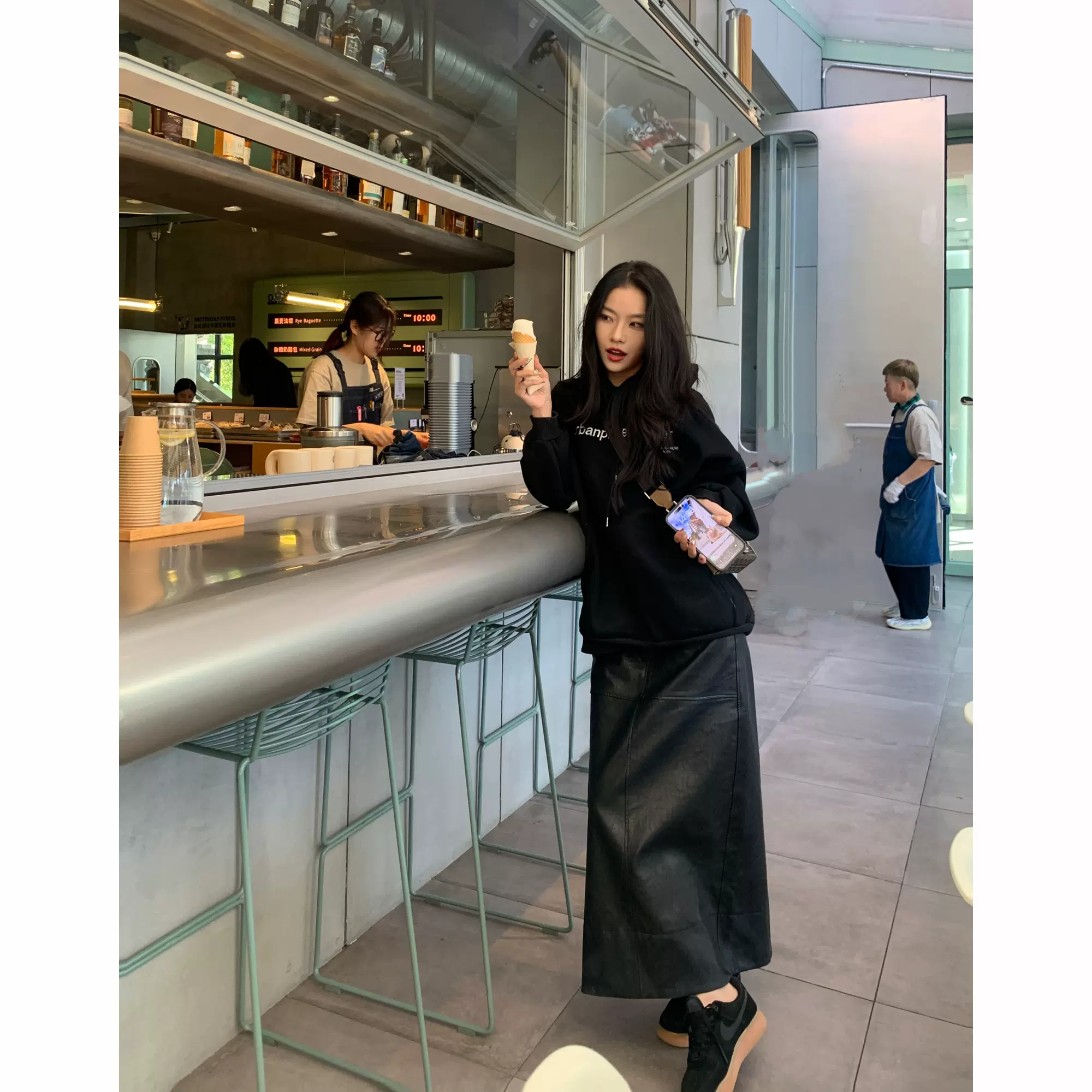 xxxya 高腰半身裙女2023新款秋冬季皮裙A字长裙今年流行高级感潮-Taobao