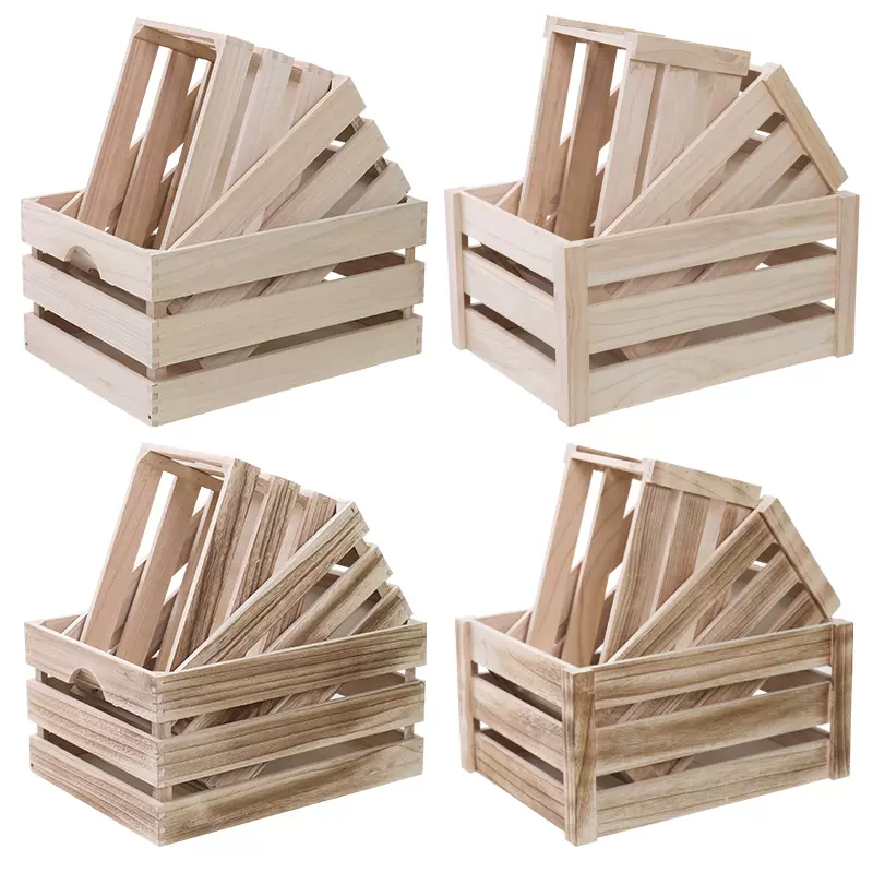 复古木箱木框箱木条箱收纳陈列超市展示木筐装饰木箱子长方形定制-Taobao